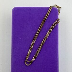 💛 Antique Gold Filled Rope Chain Choker | Double Strand Victorian | Dog Clip